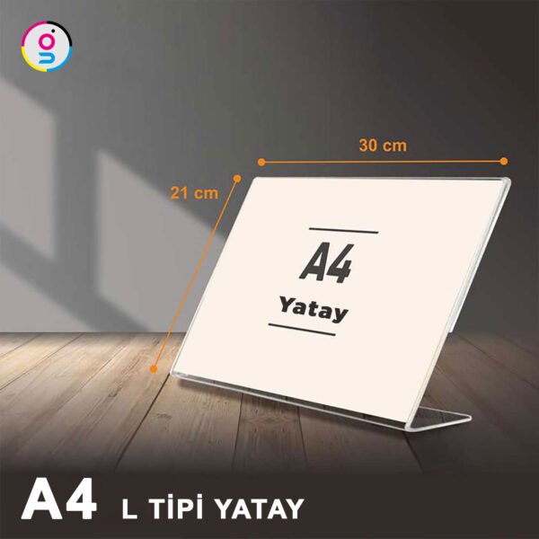 A4 L Tipi Yatay Masaüstü Pleksi Fiyatlık, Poster, Föylük