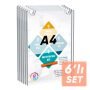 Pleksi Duvar Tipi A4 İlan ve Poster Tutucu - 6 Adet - A4 Akrilik Duvar Panosu