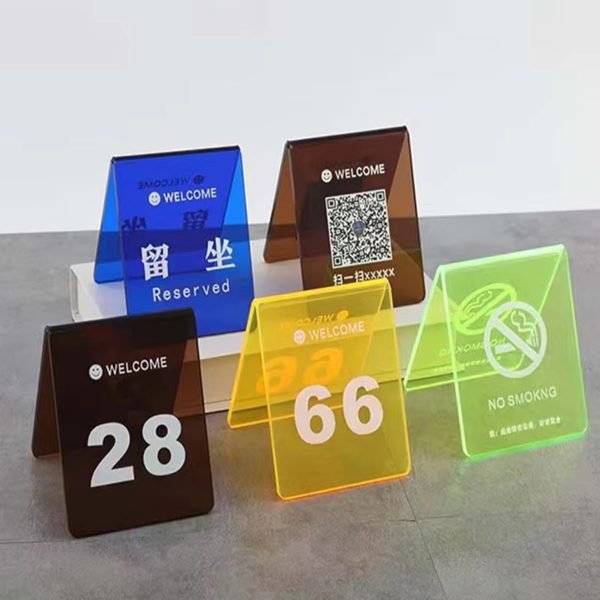 Pleksi Masaüstü QR Menü Renkli Seri
