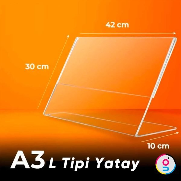 A3 L Tipi Yatay Masaüstü Pleksi Föylük, Fiyatlık, Broşürlük - Görsel 2