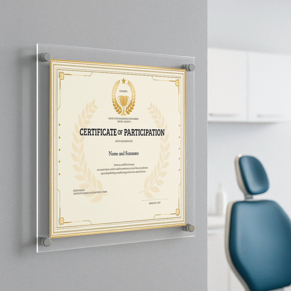 Diploma, Sertifika Çerçevesi- Pleksi Duvar Tipi Çerçeve