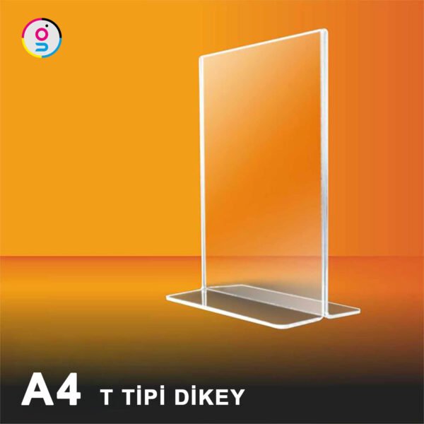 A4 T Tipi Dikey Masaüstü Pleksi Föylük, Fiyatlık, Broşürlük - Görsel 2